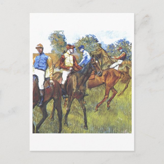 Edgar Degas - Race Horses Jockey Trees Rennpferde Postcard (Front)