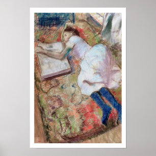 Edgar Degas Reader Lying Down, c.1889 Poster