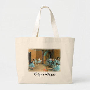 Edgar Degas - Rehearsal of the Scene Large Tote Bag
