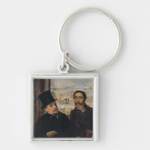 Edgar Degas Self Portrait w Evariste de Valernes Key Ring
