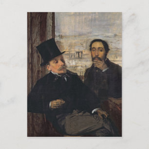 Edgar Degas Self Portrait w Evariste de Valernes Postcard