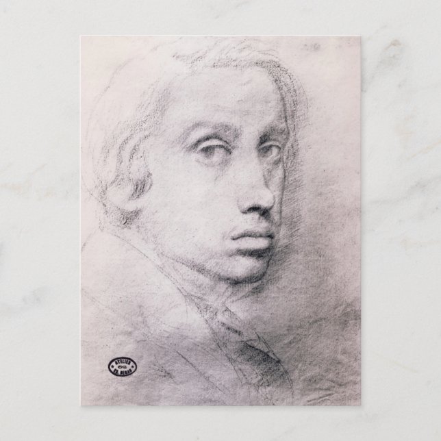 Edgar Degas: Study for the Self Portrait Postcard (Front)