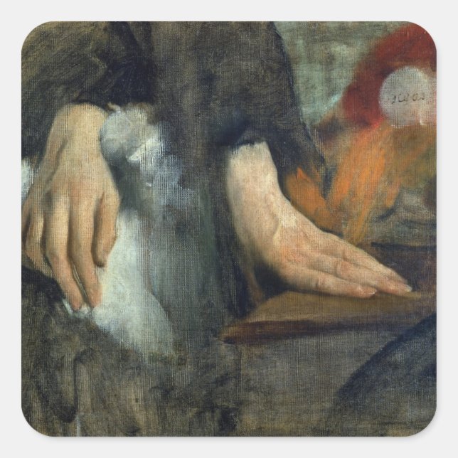Edgar Degas | Study of Hands, 1859-60 Square Sticker (Front)