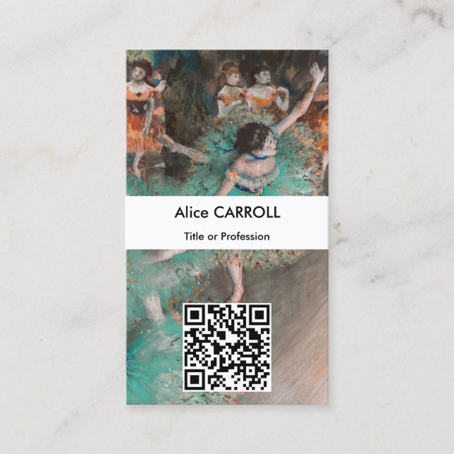 Edgar Degas - Swaying Dancer - QR Code Business Card (Front)