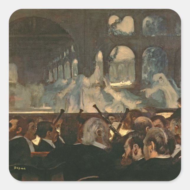 Edgar Degas | The ballet scene, Meyerbeer's opera Square Sticker (Front)