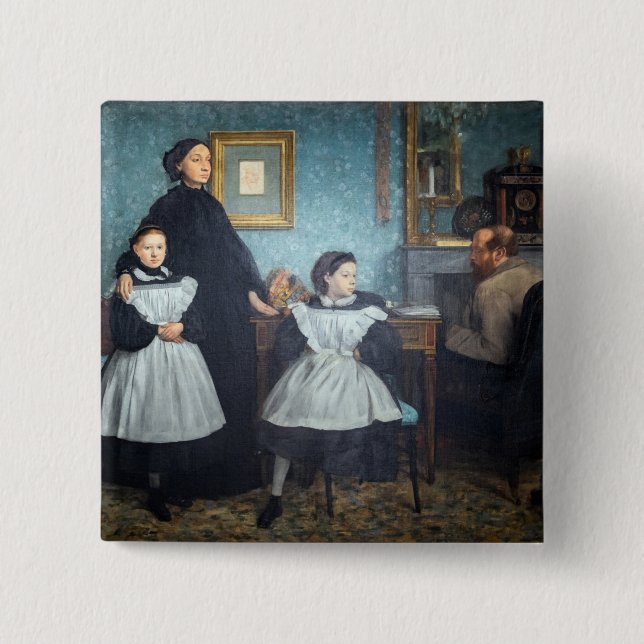 Edgar Degas - The Bellelli Family 15 Cm Square Badge (Front)