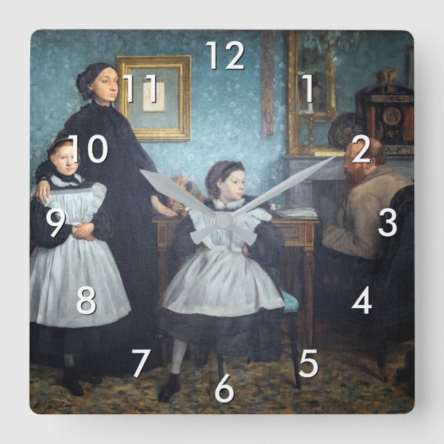 Edgar Degas - The Bellelli Family Square Wall Clock (Front)