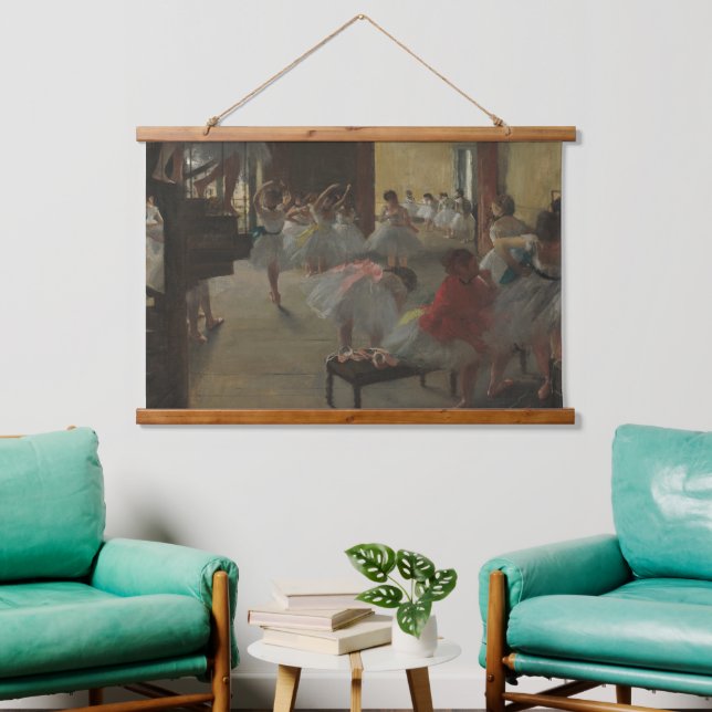 Edgar Degas The Dance Class Ballet Art Wood Wall Hanging Tapestry (Living Room)