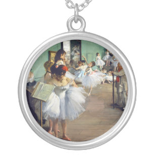 Edgar Degas - The Dance Class Silver Plated Necklace