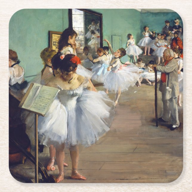 Edgar Degas - The Dance Class Square Paper Coaster (Front)