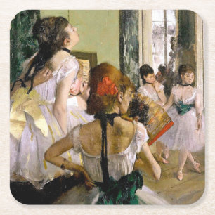 Edgar Degas The Dance Class Square Paper Coaster