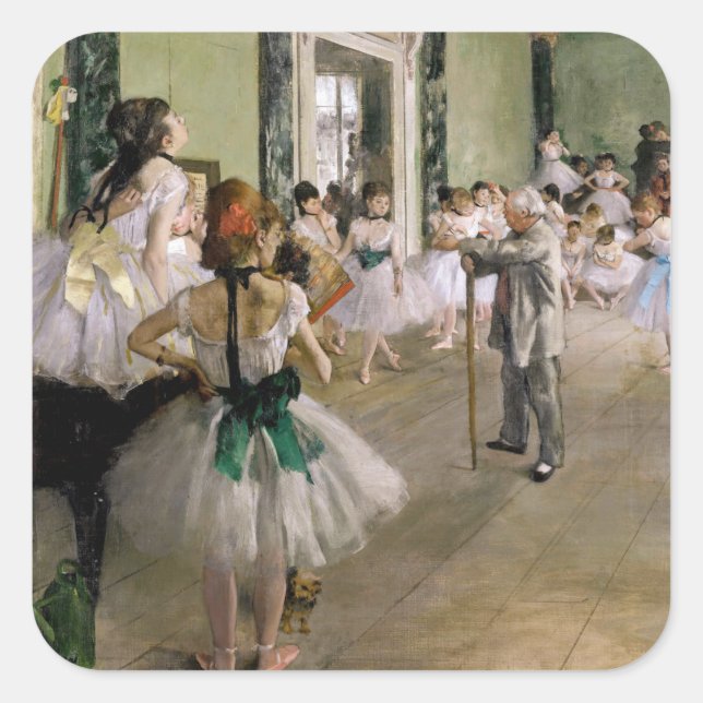 Edgar Degas - The Dance Class Square Sticker (Front)