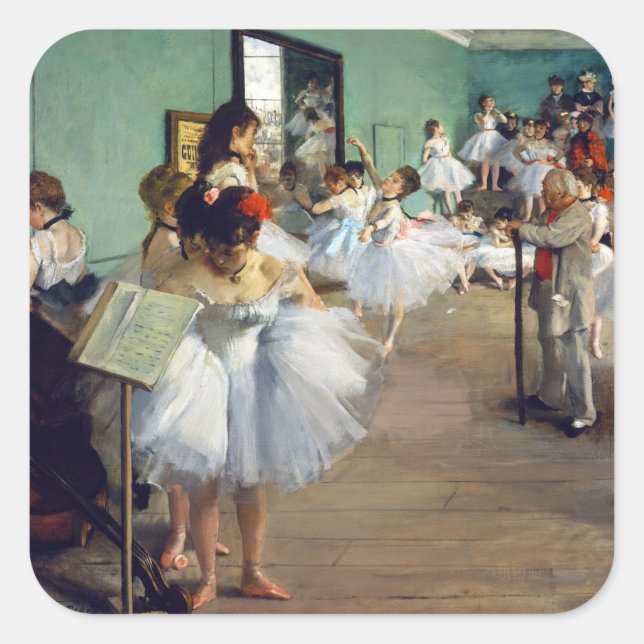Edgar Degas - The Dance Class Square Sticker (Front)