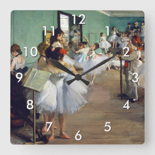 Edgar Degas - The Dance Class Square Wall Clock