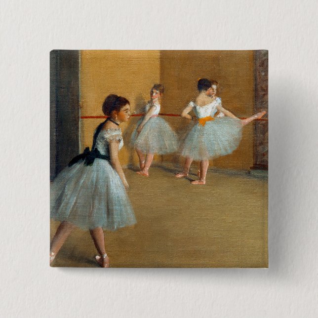 Edgar Degas The Dance Foyer at the Opera 15 Cm Square Badge (Front)
