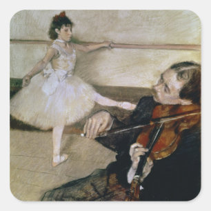 Edgar Degas   The Dance Lesson, c.1879 Square Sticker