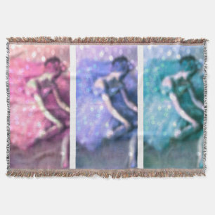Edgar Degas The Dancer Pastel Ballerina Sparkle Throw Blanket