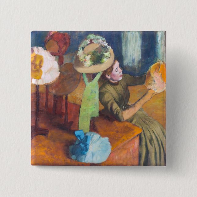 Edgar Degas - The Millinery Shop 15 Cm Square Badge (Front)
