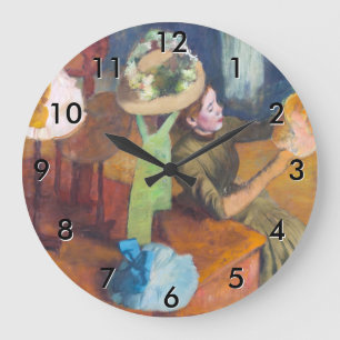 Edgar Degas - The Millinery Shop Large Clock