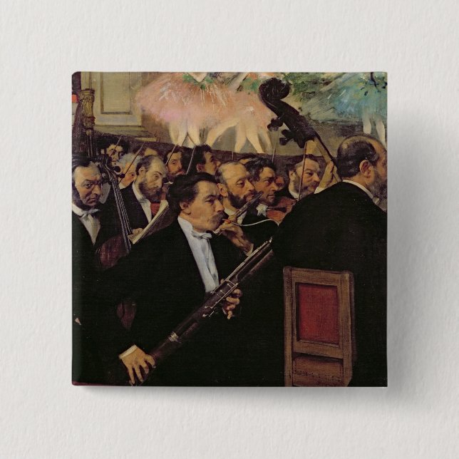 Edgar Degas | The Opera Orchestra, c.1870 15 Cm Square Badge (Front)