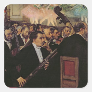 Edgar Degas The Opera Orchestra, c.1870 Square Sticker