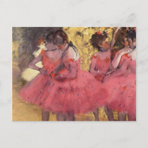 Edgar Degas The Pink Dancers Postcard