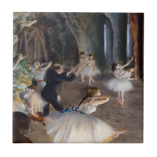 Edgar Degas - The Rehearsal of the Ballet Onstage Ceramic Tile