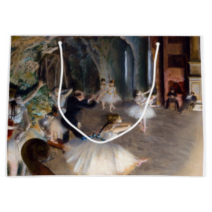 Edgar Degas - The Rehearsal of the Ballet Onstage Large Gift Bag