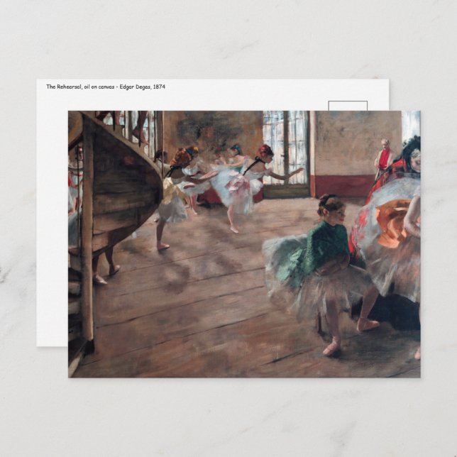 Edgar Degas - The Rehearsal Postcard (Front/Back)