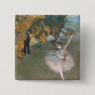 Edgar Degas   The Star or Dancer on the Stage 15 Cm Square Badge