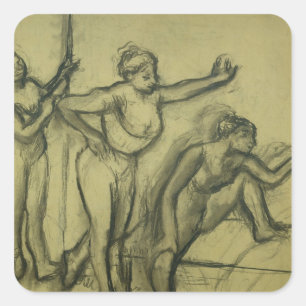 Edgar Degas Three Dancers, c.1900 Square Sticker
