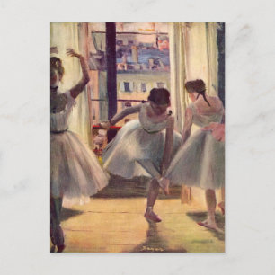 Edgar Degas - Three dancers in a practice room Postcard