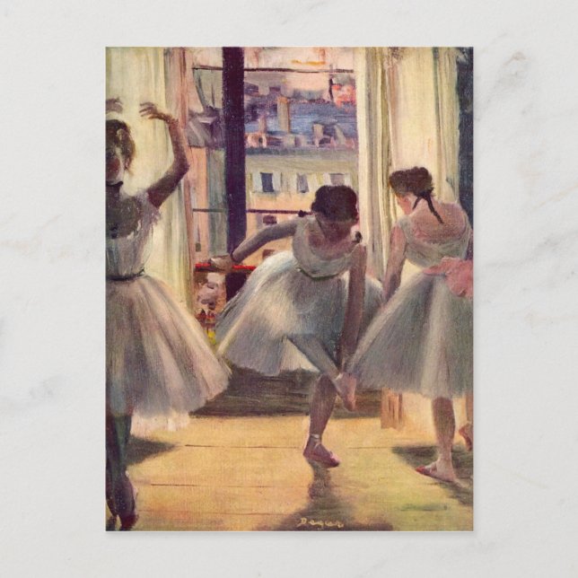 Edgar Degas - Three dancers in a practice room Postcard (Front)