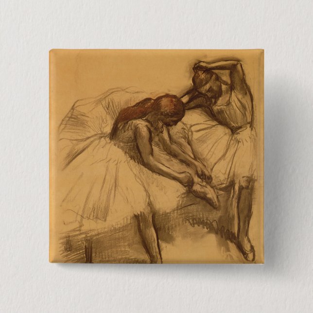 Edgar Degas | Two Dancers 15 Cm Square Badge (Front)
