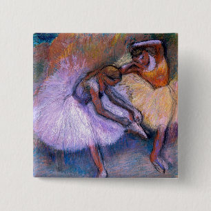 Edgar Degas - Two Dancers 1898 Ballet Pastel dance 15 Cm Square Badge