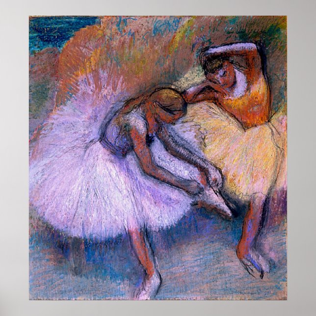 Edgar Degas - Two Dancers 1898 Ballet Pastel dance Poster (Front)