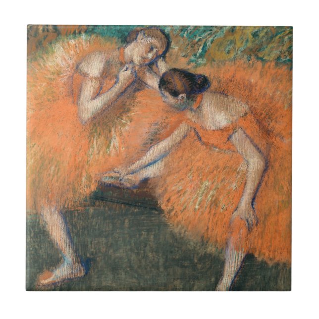 Edgar Degas Two Dancers, amber Ceramic Tile (Front)