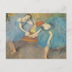 Edgar Degas   Two Dancers at Rest, Dancers in Blue Postcard