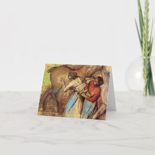 Edgar Degas - Two women washing horses Card