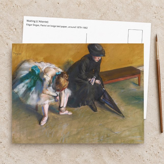 Edgar Degas - Waiting Postcard (Creator Uploaded)