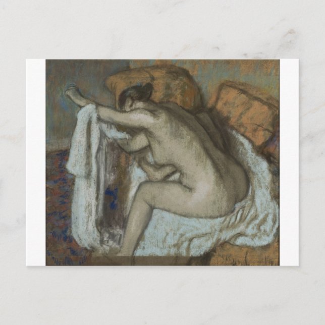 Edgar Degas - Woman Drying Left Arm 1884 Pastel Postcard (Front)