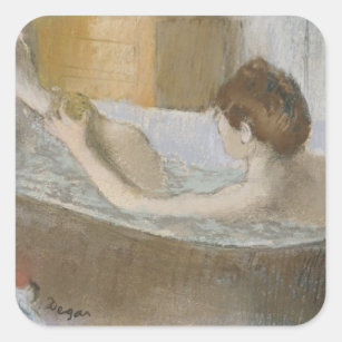 Edgar Degas   Woman in her Bath, Sponging her Leg Square Sticker