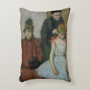 Edgar Degas Woman with two little girls Decorative Cushion