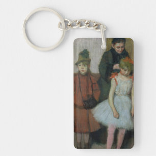 Edgar Degas Woman with two little girls Key Ring