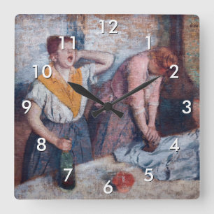 Edgar Degas - Women Ironing Square Wall Clock