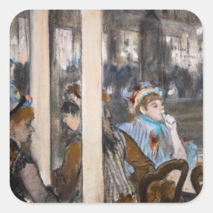 Edgar Degas - Women on a Cafe Terrace in Evening Square Sticker