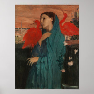 Edgar Degas Young Woman with Ibis Poster