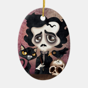 Edgar Poet Ceramic Tree Decoration