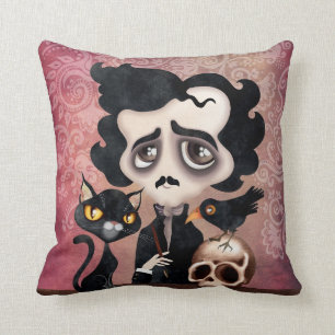 Edgar Poet Throw Pillow