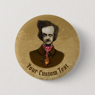 Edgar with Gold Bug 6 Cm Round Badge